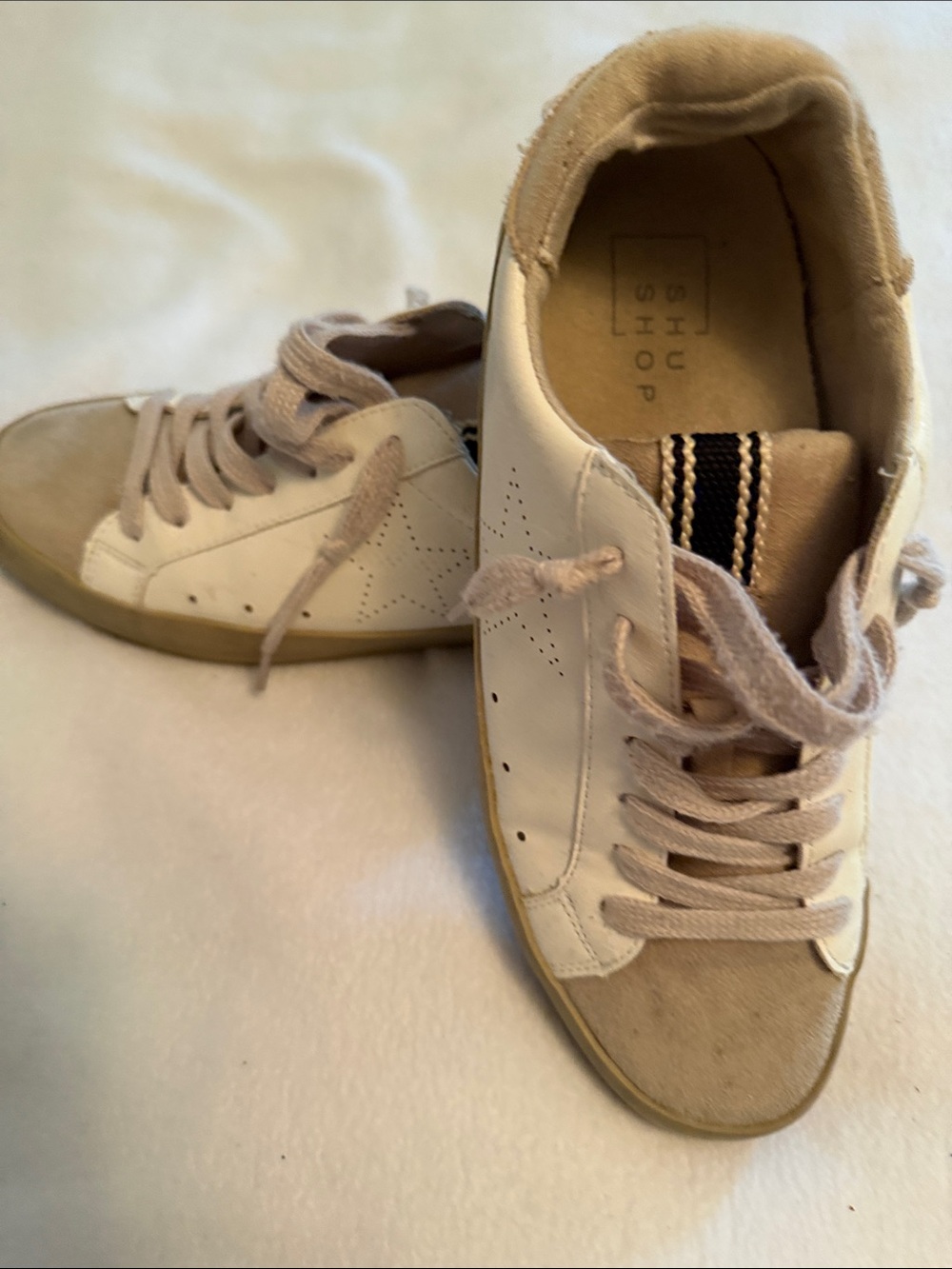 Shushop Mia Neutral Beige & White Casual Sneakers 6